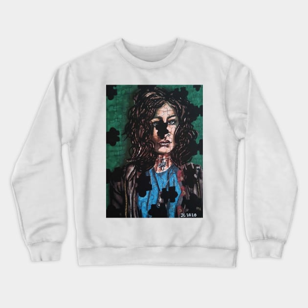 Doom Patrol - "Missing Some Of The Pieces" Crazy Jane portrait (original) Crewneck Sweatshirt by StagArtStudios